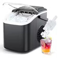 Countertop Ice Maker Machine with Handle, 26 lbs/24H, 8 Cubes in 6 Mins, Auto-Cleaning Portable Ice Maker Machine for Home RV