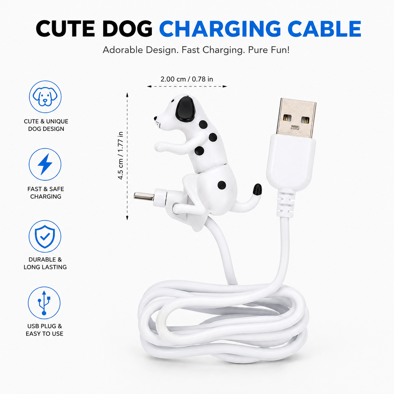 Cute Funny Dog Charging Cable