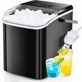 Portable Countertop Ice Maker, 26lbs/24H, 9 Cubes in 6 Mins, Self-Cleaning, Quiet for Home Kitchen RV Camping,