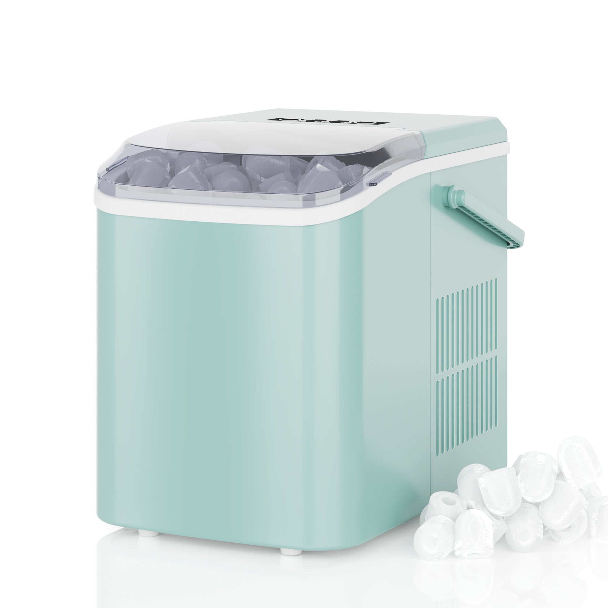 JHK Portable Kitchen Ice Machine Countertop Ice Maker with Handle 9 Bullet Ice Cubes Ready in 6 Mins Self-Cleaning Quiet Compact Ice Maker for Home Camping